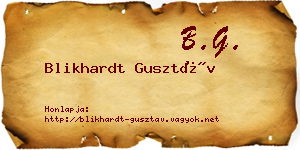 Blikhardt Gusztáv névjegykártya