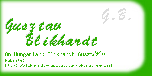 gusztav blikhardt business card